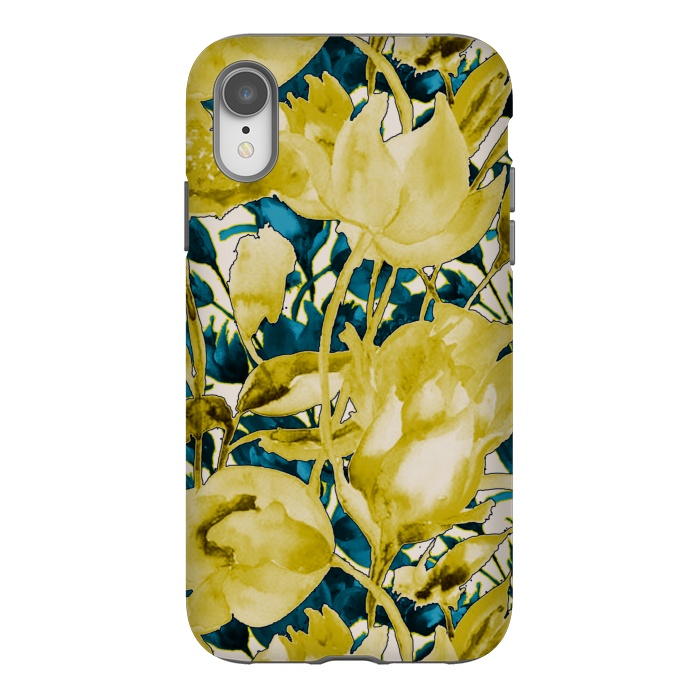iPhone Xr StrongFit Yellow watercolour floral by Kashmira Baheti