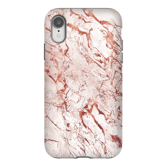 iPhone Xr StrongFit ROSE GOLD MARBLE by Art Design Works