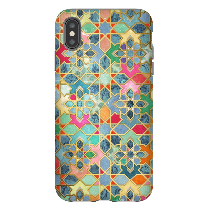 iPhone Xs Max StrongFit Gilt & Glory - Colorful Moroccan Mosaic by Micklyn Le Feuvre