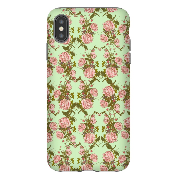 iPhone Xs Max StrongFit Vintage Rosy Floral by Quirk It Up