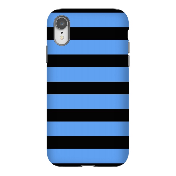 iPhone Xr StrongFit blue black stripes by Vincent Patrick Trinidad