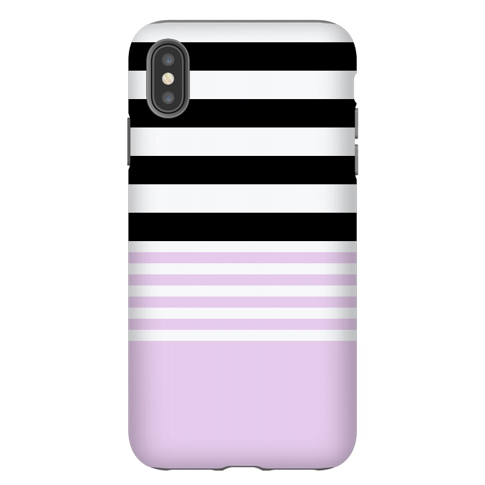 iPhone Xs Max StrongFit pink black stripes by Vincent Patrick Trinidad