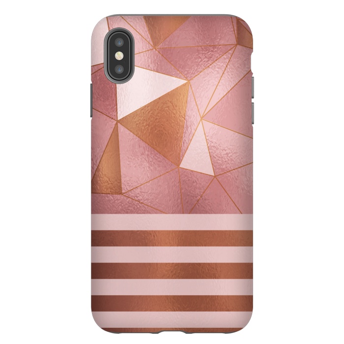 iPhone Xs Max StrongFit Abstract Metallic Rose Gold by Quirk It Up