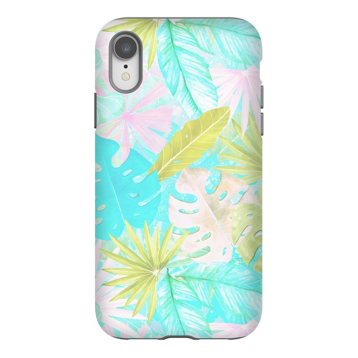 iPhone Xr StrongFit Soft Pastel Aloha Tropical Jungle by  Utart