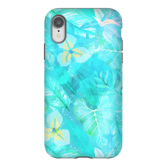 iPhone Xr StrongFit Teal Aloha Jungle by  Utart