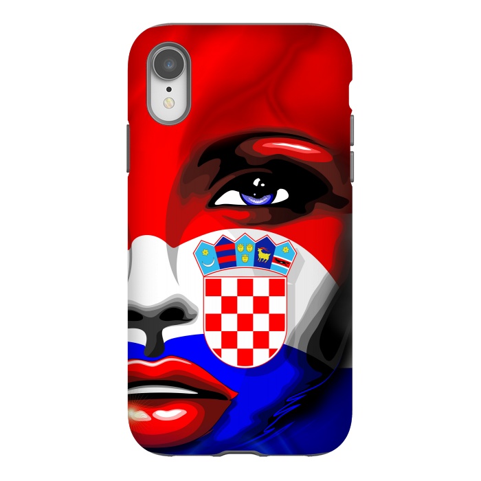 iPhone Xr StrongFit Croatia Flag Beautiful Girl Portrait by BluedarkArt