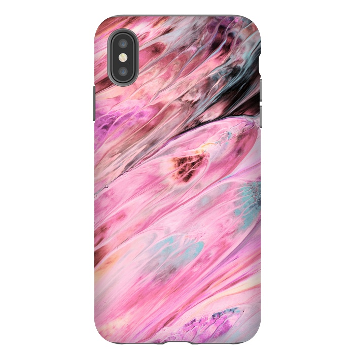 iPhone Xs Max StrongFit Pink and Black Ink Marble by  Utart
