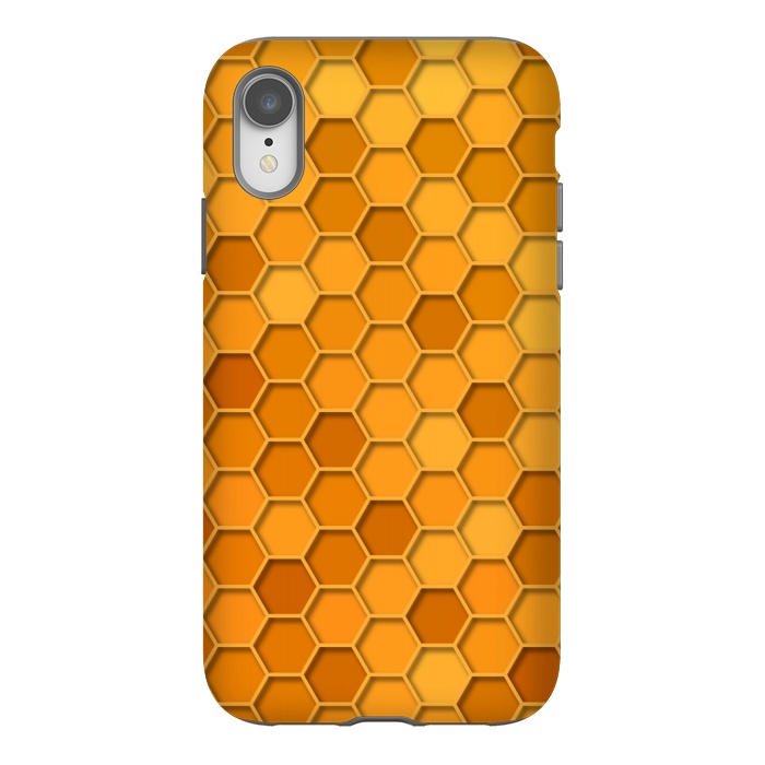 iPhone Xr StrongFit Hexagonal Honeycomb Pattern by Quirk It Up