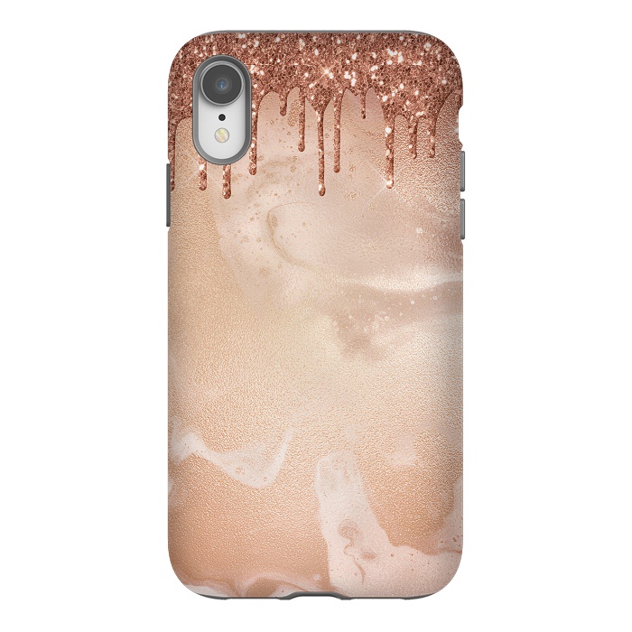iPhone Xr StrongFit Copper Glitter Rain by  Utart