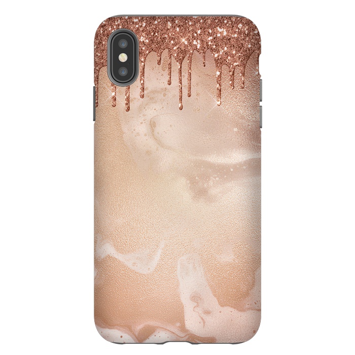 iPhone Xs Max StrongFit Copper Glitter Rain by  Utart