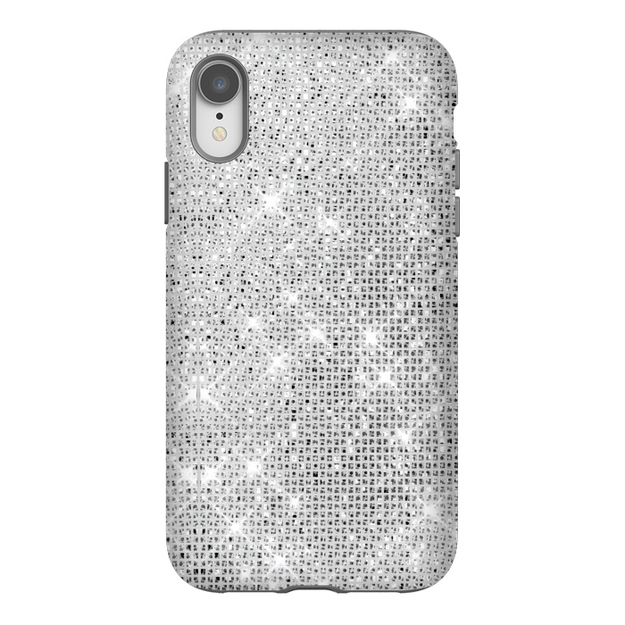 iPhone Xr StrongFit Silver Glitter by Alemi