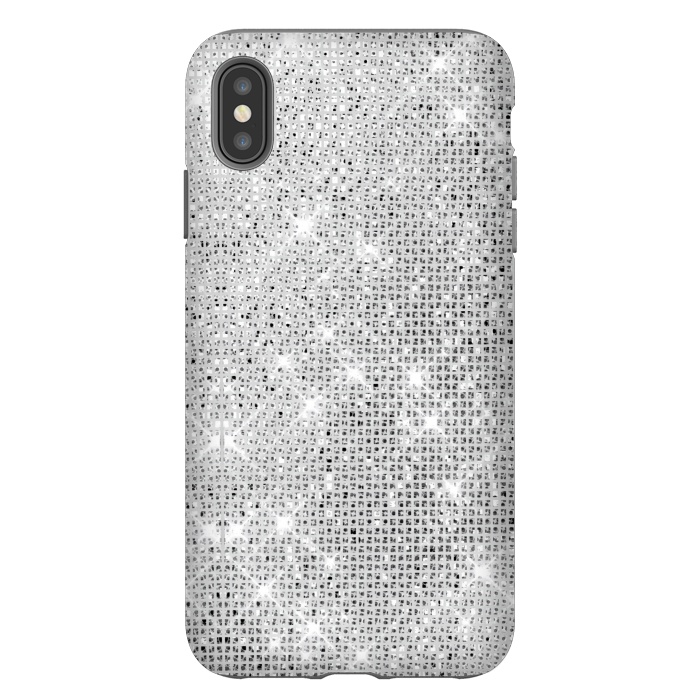iPhone Xs Max StrongFit Silver Glitter by Alemi