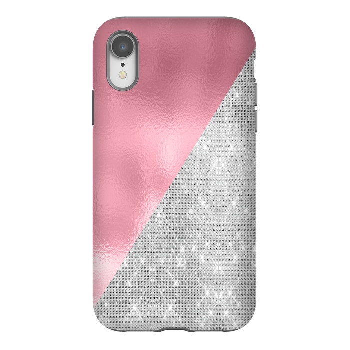 iPhone Xr StrongFit Pink Silver Glitter  by Alemi