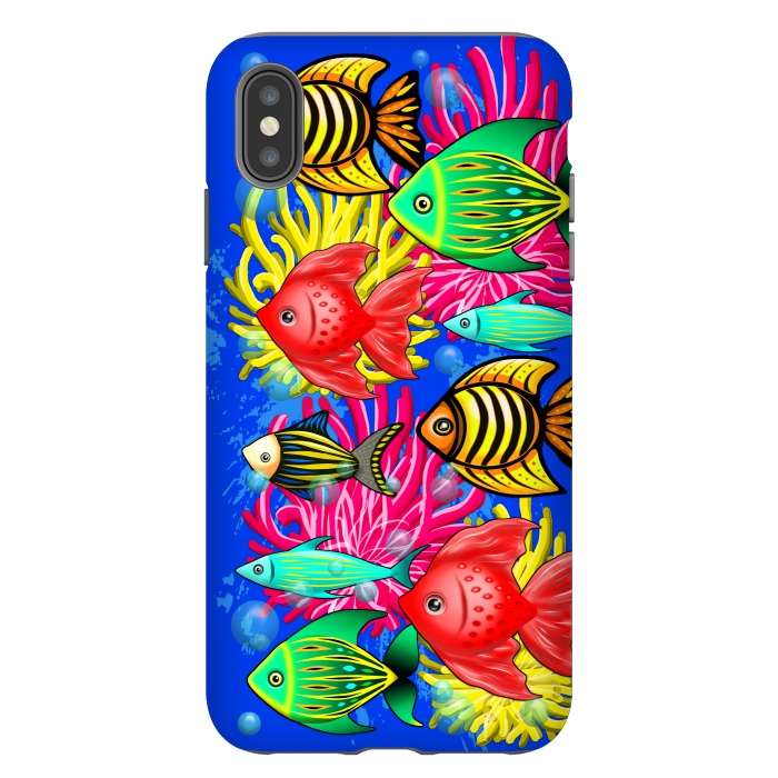 iPhone Xs Max StrongFit Fish Cute Colorful Doodles  by BluedarkArt