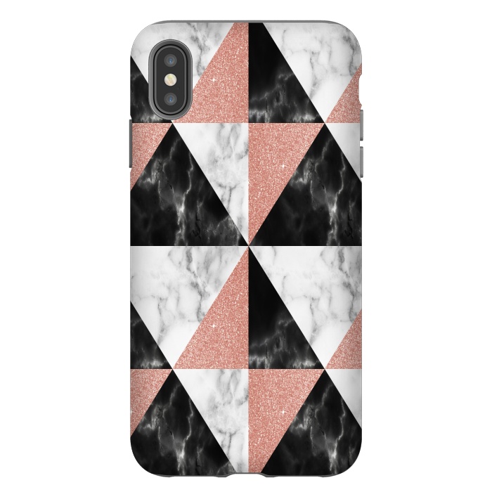iPhone Xs Max StrongFit Marble Triangles Geometric by Alemi