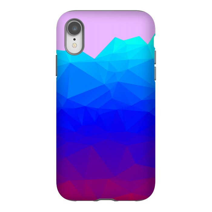 iPhone Xr StrongFit blue shaded triangle pattern by MALLIKA