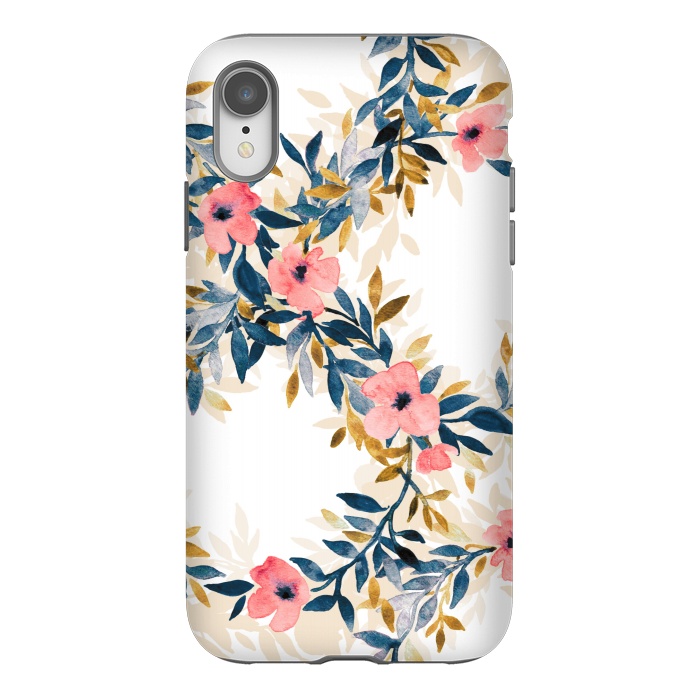 iPhone Xr StrongFit Spring Blossom Watercolor Wreath by Micklyn Le Feuvre