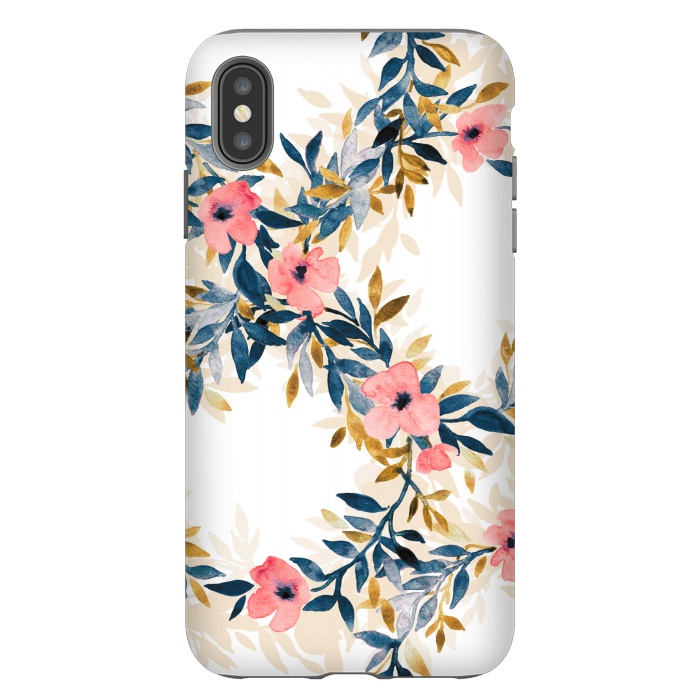 iPhone Xs Max StrongFit Spring Blossom Watercolor Wreath by Micklyn Le Feuvre