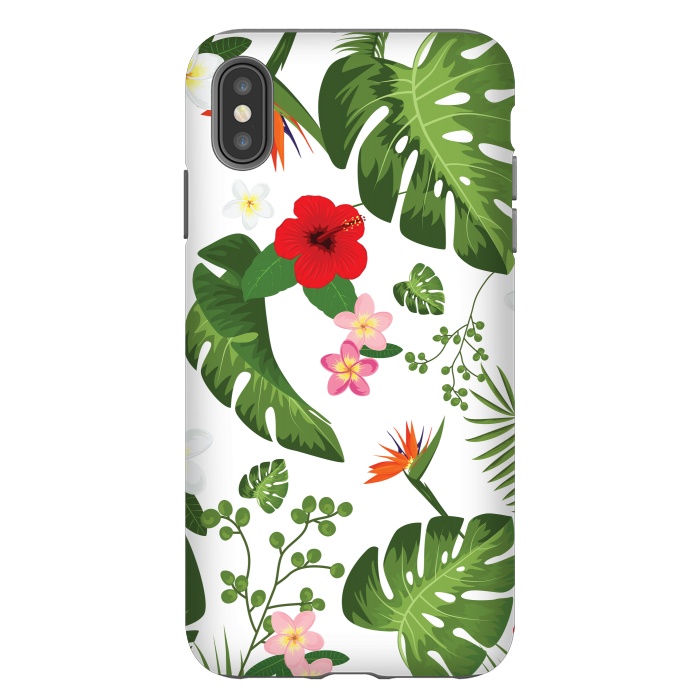 iPhone Xs Max StrongFit Tropical Flower Background by Bledi