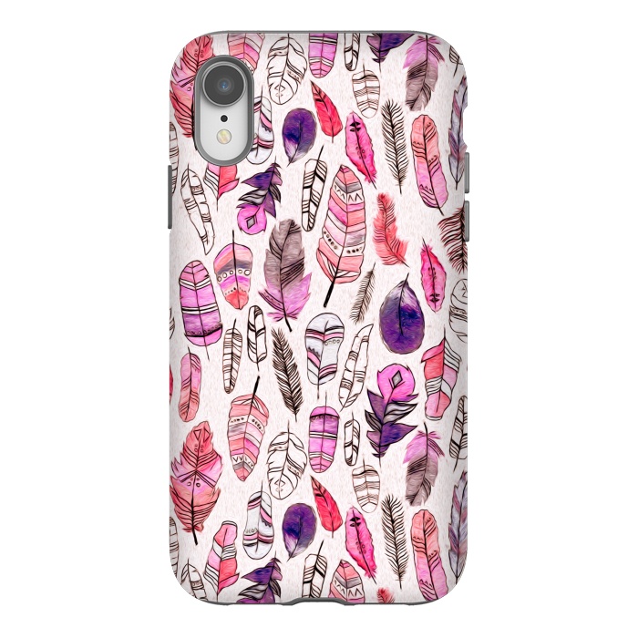 iPhone Xr StrongFit Pink Feathers  by Tigatiga