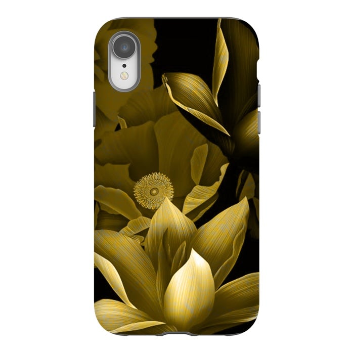 iPhone Xr StrongFit Gold floral by Kashmira Baheti