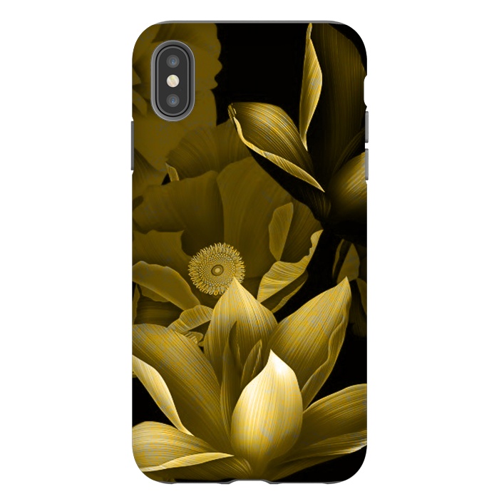 iPhone Xs Max StrongFit Gold floral by Kashmira Baheti