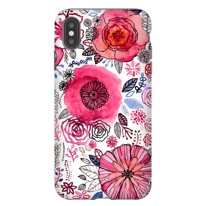 iPhone Xs Max StrongFit Pink Floral Mix  by Tigatiga