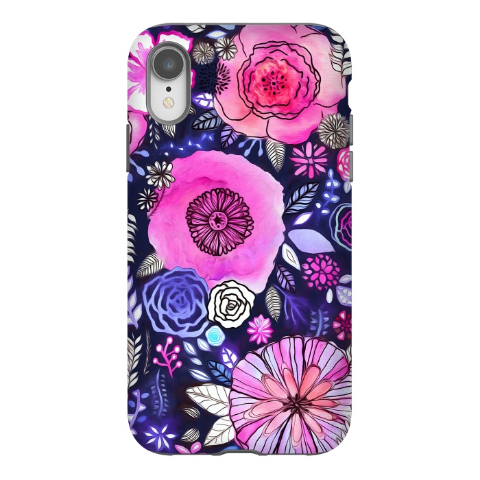 iPhone Xr StrongFit Magenta Floral Mix  by Tigatiga