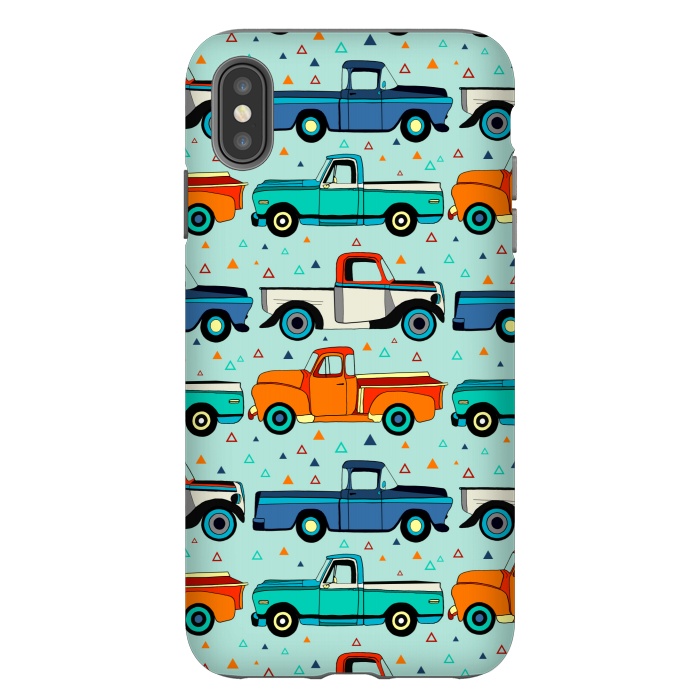 iPhone Xs Max StrongFit Bright Vintage Trucks  by Tigatiga