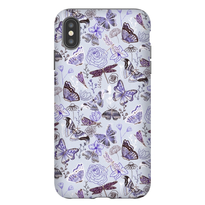 iPhone Xs Max StrongFit Pale Butterflies, Dragonflies and Moths  by Tigatiga