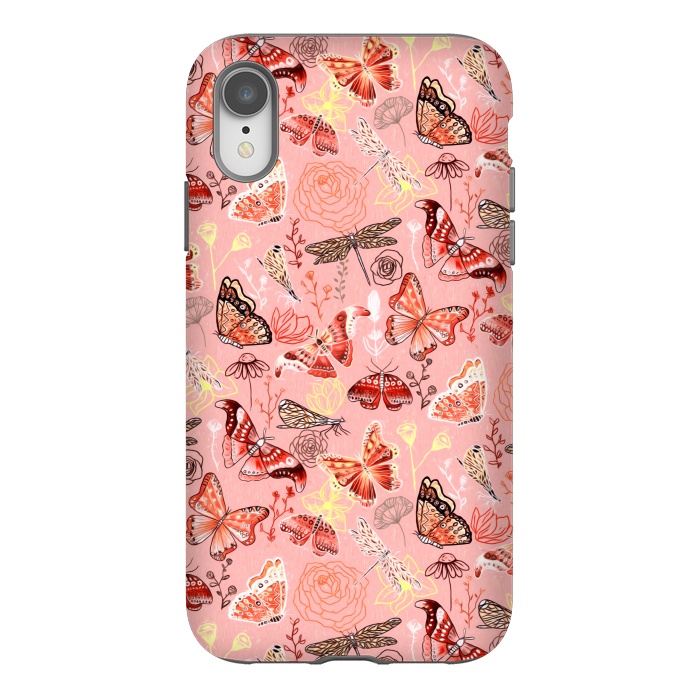 iPhone Xr StrongFit Warm Butterflies, Dragonflies and Moths  by Tigatiga