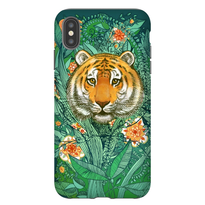 iPhone Xs Max StrongFit Tiger Tangle in Color by Micklyn Le Feuvre