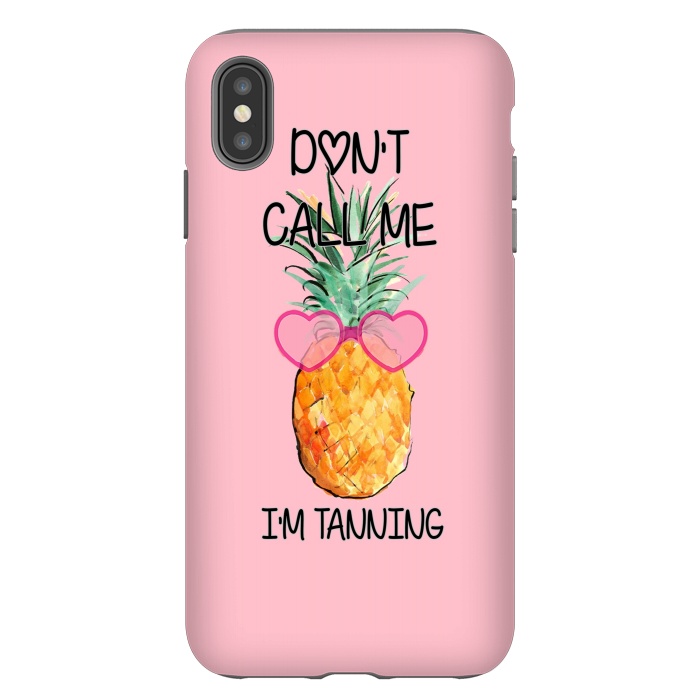 iPhone Xs Max StrongFit Cool Pinapple with Glasses Text by ''CVogiatzi.