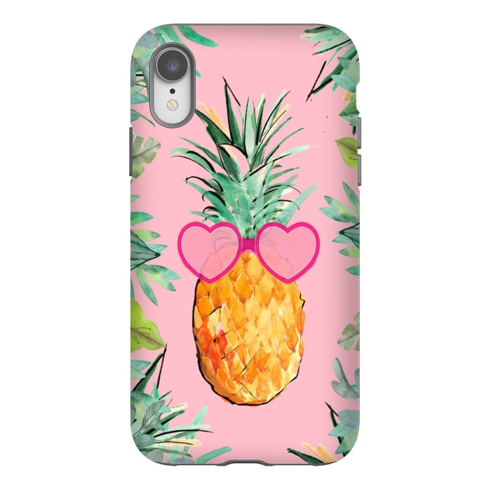 iPhone Xr StrongFit Cool Pinapple with Glasses by ''CVogiatzi.