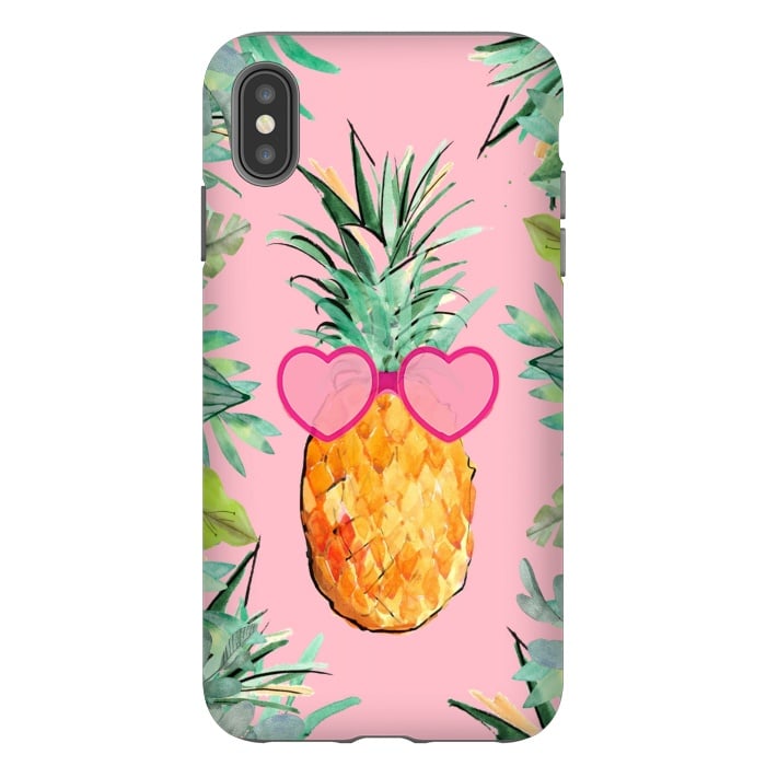 iPhone Xs Max StrongFit Cool Pinapple with Glasses by ''CVogiatzi.