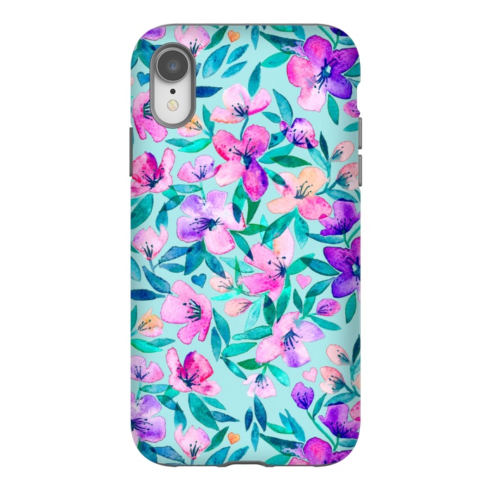 iPhone Xr StrongFit Happy Spring Floral in Watercolor by Micklyn Le Feuvre