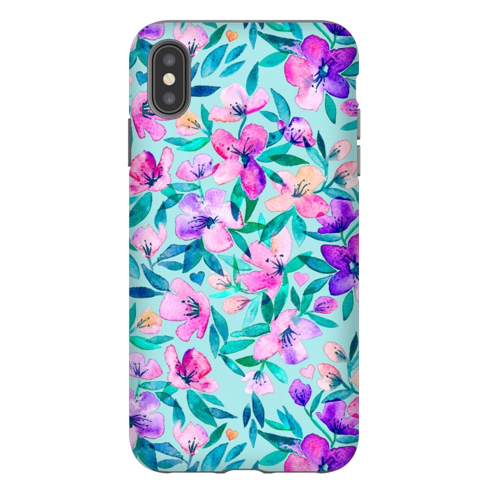 iPhone Xs Max StrongFit Happy Spring Floral in Watercolor by Micklyn Le Feuvre