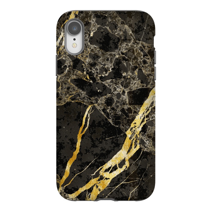 iPhone Xr StrongFit Grey gold elegant marble by Oana 