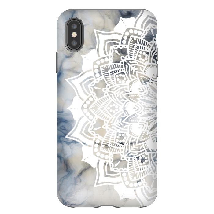 iPhone Xs Max StrongFit Cut out white lace mandala on marble by Oana 
