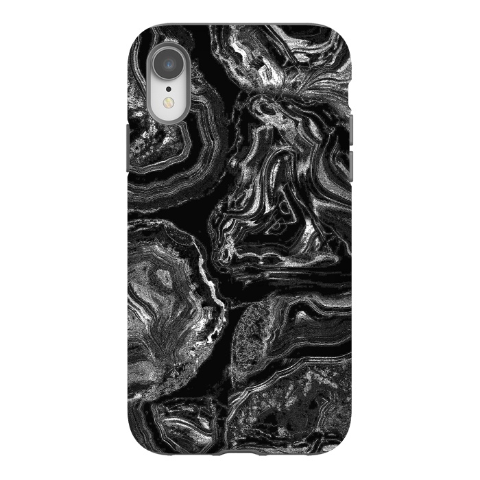 iPhone Xr StrongFit Black liquid marble by Oana 