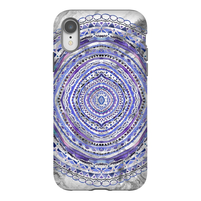 iPhone Xr StrongFit Purple Marbling Mandala  by Tigatiga
