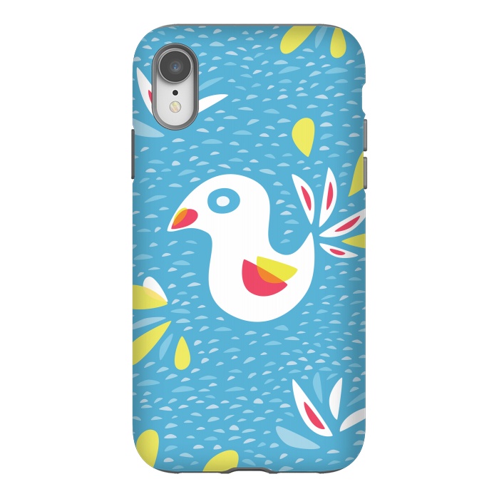 iPhone Xr StrongFit Cute Abstract Bird In Spring by Boriana Giormova