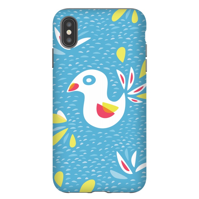 iPhone Xs Max StrongFit Cute Abstract Bird In Spring by Boriana Giormova