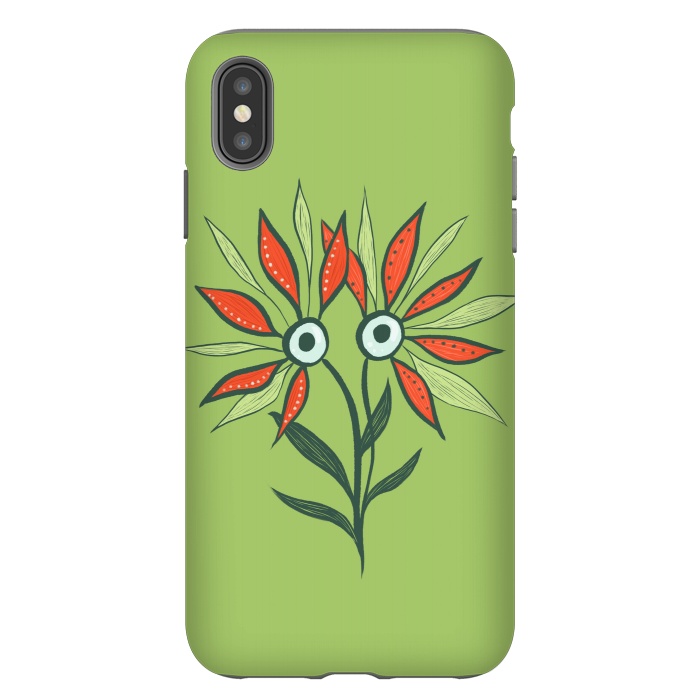 iPhone Xs Max StrongFit Cute Eyes Character Flower Monster by Boriana Giormova