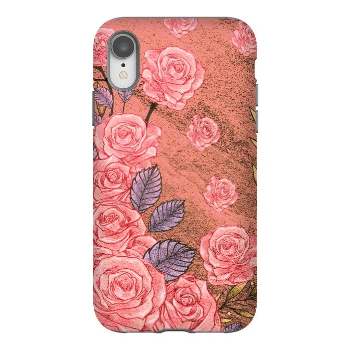 iPhone Xr StrongFit Vintage Peonies  by Rossy Villarreal
