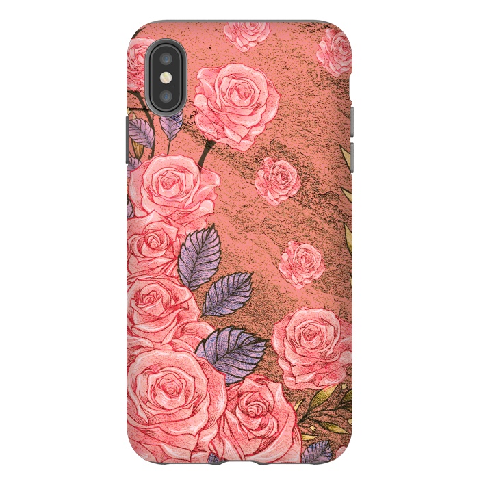 iPhone Xs Max StrongFit Vintage Peonies  by Rossy Villarreal