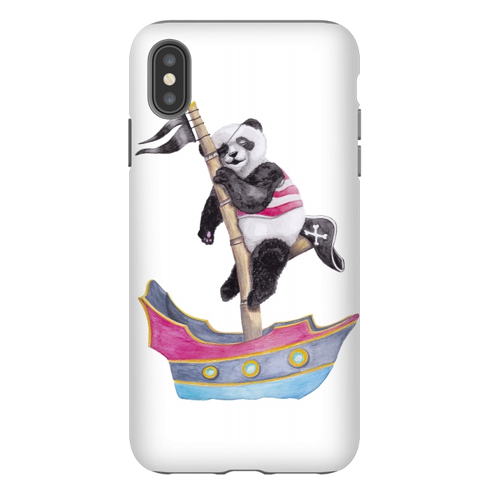 iPhone Xs Max StrongFit Panda Pirate by gingerlique