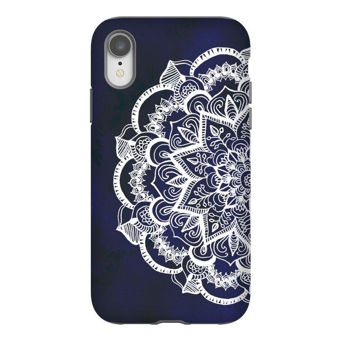 iPhone Xr StrongFit White Feather Mandala by Tangerine-Tane