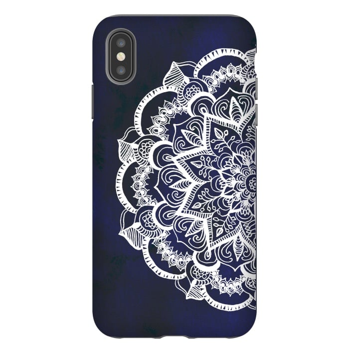 iPhone Xs Max StrongFit White Feather Mandala by Tangerine-Tane