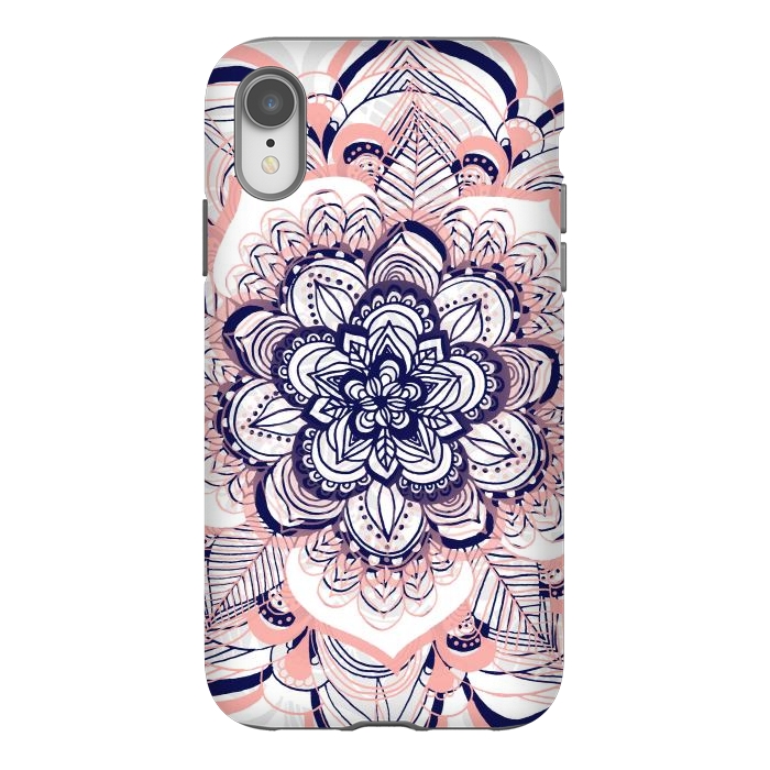 iPhone Xr StrongFit Purple, Blue and Pink Netted Mandala by Tangerine-Tane